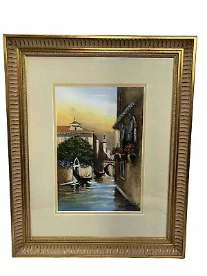 Venice Canal Oil  Landscape Painting FRAMED Signed Artist Unknown • $56.85