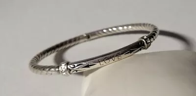 Brighton LOVE MARQUE Silver Roped Arrows Hinged Bangle Bracelet NWOT W/Heart Tin • $24.34