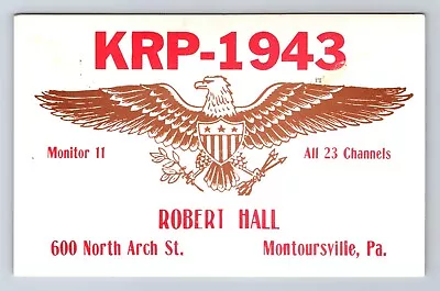 Vintage Ham Radio Amateur QSL QSO Postcard KRP 1943 Montoursville Pennsylvania • $9.95