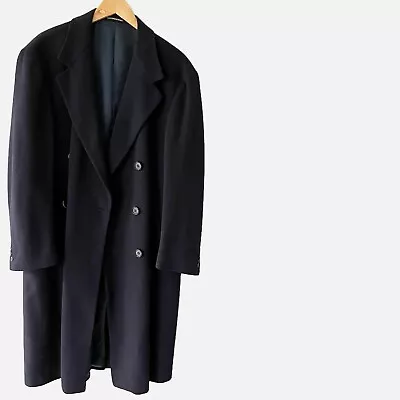 Lauren Ralph Lauren Wool Cashmere Blend Navy Blue Mens Trench Overcoat Size 49L • $125