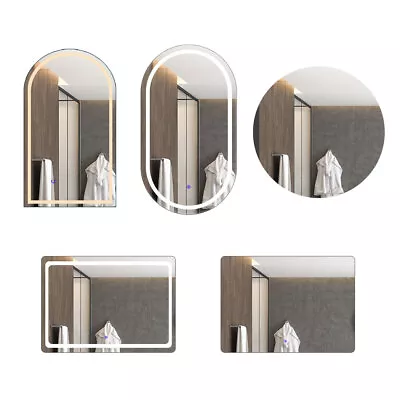 Emitto LED Wall Mirror Bathroom Mirrors Makeup Anti-fog Waterproof 3000K-6000K • $209.99