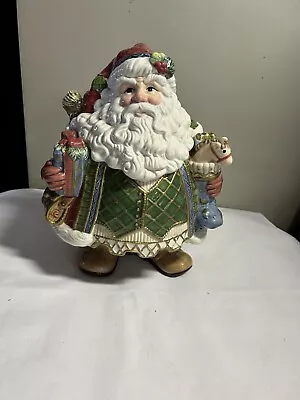 Fitz & Floyd Christmas Holiday Santa Claus Large Cookie Jar Jolly St Nick 2003 • $70