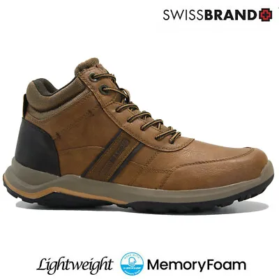 Mens Walking Hiking Memory Foam Casual Thermal Winter Ankle Boots Trainers Size • £19.95