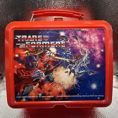 Vintage 1984 Transformers Aladdin Hasbro Lunch Box Red USA No Thermos • $8.99