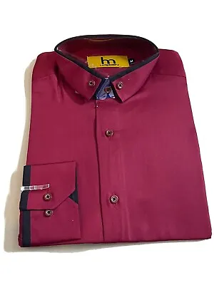 Mens Desighner Italian Slim Fit Formal Casual Shirt Long Sleeve With Pocket • £9