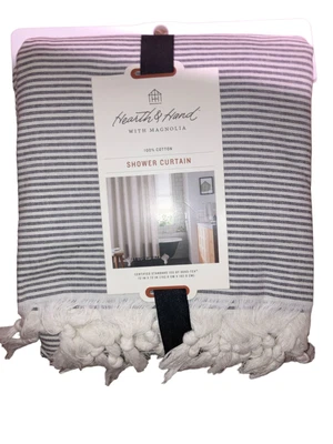 $18.99 • Buy Railroad Stripe Shower Curtain Gray - Hearth & Hand With Magnolia