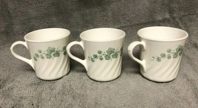 $4.50 • Buy 3 Corelle Coordinates Callaway Green Ivy Coffee Cups EUC!