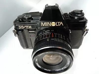 Minolta X-7A 35mm SLR Film CameraALBINAR ADC 28/2.8 LensAUTO 220X Min.FL.READ • $65