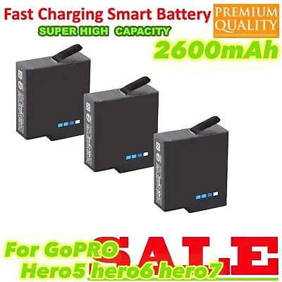 3x Battery For GoPro HERO7 Black / HERO (2018) / HERO6 / HERO5 / HERO 7 IN BLACK • $39.77