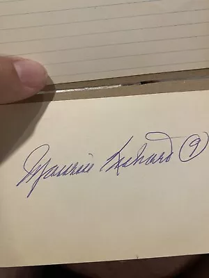 Maurice Richard Autograph Index Card/ Auto / Dec / Canadiens / HOF No Coa • $80