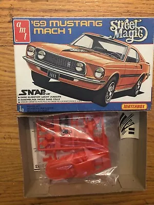 AMT Matchbox 1/43rd Scale 1969 Mustang Mach 1 Model Kit Not Sealed But Unbuilt • $10