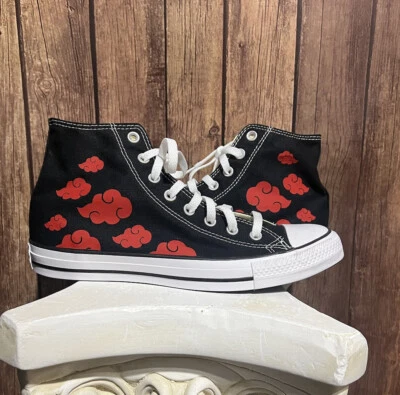 $10 • Buy Converse Unisex CT All Star M9160 Black Custom Akatsuki Clouds Anime Naruto