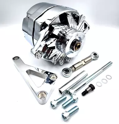 $149.99 • Buy Chrome GM 10SI 1 Wire Alternator, 110 Amp & 69-86 Billet SBC Alternator Bracket