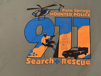 Vintage Palm Springs CA Mounted Police Search + Rescue Tshirt 2XL Rare • $19.95