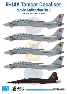 F-14A Tomcat Decal Set - Movie Collection No.1  JEIGHT Design JD72004  1/72 • £7.99