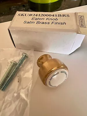 Restoration Hardware Eaton Cabinet Knob Pull Satin Brass Finish New In Box • $11