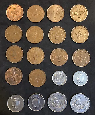 1972-1998 Malta Lot Of 20 Collectible-11025 Cents Coins-km#876961197 • $24.95