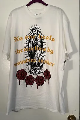 Our Lady Of Guadalupe T Shirt Flowers Mother Mary Size XL • $18