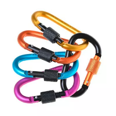 £5.97 • Buy 6X Carabiner Clip D-ring Spring Hook Keyring Buckle Camping Carabina Karabiner