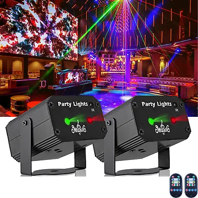 2Pc Pattern Laser Projector Stage Light LED RGB DJ Disco KTV Party Show Lighting • £14.99