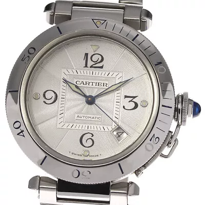 CARTIER Pasha 38mm W31031H3 Date Silver Dial Automatic Men's Watch_791499 • $2671.97