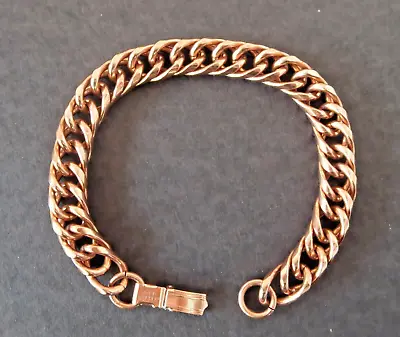 Vintage Men's Solid Copper Cuban Link 9  Chunky Bracelet 62 Grams • $24.99