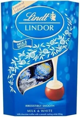 Lindt Lindor Milk And White Chocolate Truffles Box - Approx 16 Balls 200 G • £6.25