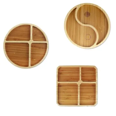 Bamboo Portion Control Plates Ecoware Reusable Dinnerware Divided - 3 Styles • $20.99