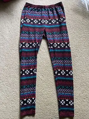 Pink Rose Leggings Multi Color And Pattern Size L • $10