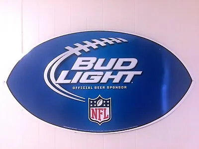 Large NFL Football-Shaped Bud Light Metal Sign | 48  X 26  • $99.99