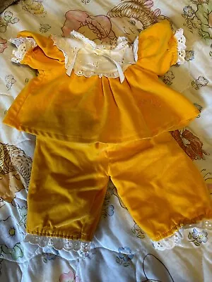 Cabbage Patch Kid Outfit Orange Velvet Trouser Suit • £25