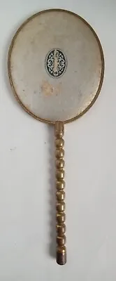 Vintage Brass Vanity Mirror With Faux Guilloche Style 12  • $12.50