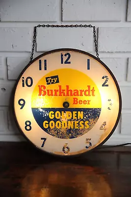 Vintage 1958 Pam Clock Burkhardt Beer Advertising Clock Lighted Sign • $227.50