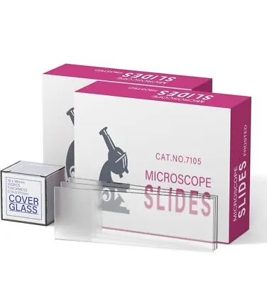 Rounded Edge Microscope Slides Kit 100Pcs Pre-Cleaned Blank Frosted Microscope • $12.49