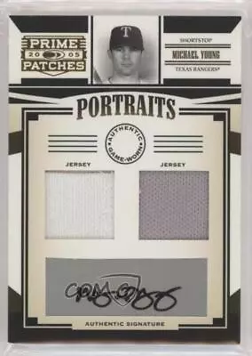 2005 Donruss Prime Patches Portraits Double Swatch Signature Michael Young Auto • $10.50