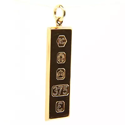 Vintage 9ct Gold Ingot Pendant 1979 Sheffield Solid Yellow Gold Hallmarked Charm • £625