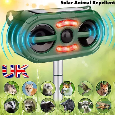 Ultrasonic Cat Dog Fox Pest Motion Sensor Repeller Scarer Deterrent Repellent UK • £18.58