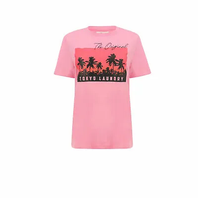 £5.99 • Buy Women's Ladies Tropical Palm Print Cotton Crew Neck Summer  Beach T Shirt Top 