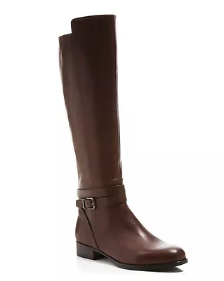 $400 VIA SPIGA Prish Belted High Shaft Boots EQUESTRIAN BROWN LEATHER 5.5 M (V1) • $49.99