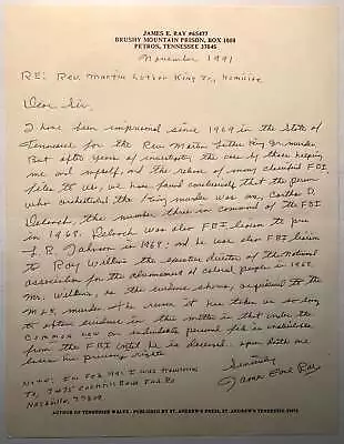 Martin Luther King Jr James Earl Ray Autograph Letter Signed Plus Signed Copy • $1488