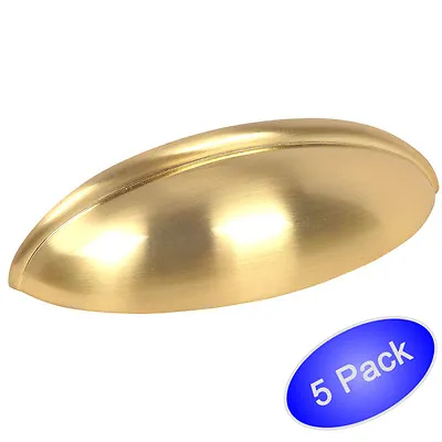 *5 Pack* Cosmas Cabinet Hardware Brushed Brass Bin Cup Handle Pulls #1399BB • $11.98