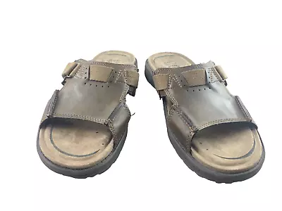 Earth Spirit Sandals Mens 9 Brown Davis 3 Gelron Slip On Casual Comfort Leather • $11.99