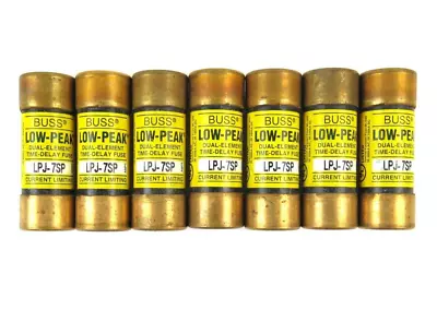 Bussmann LPJ-7SP Time Delay Fuse Class J 7Amp 600VAC 300VDC (Lot Of 7 Fuses) • $24.99