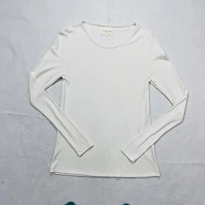 La Garconne Moderne Womens Top Size S White Rib Knit Long Sleeve NWOT • $21.24