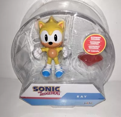 Jakks Pacific Sonic The Hedgehog Ray With Chaos Emerald 4'' Figure 2022 Open Box • $11.99