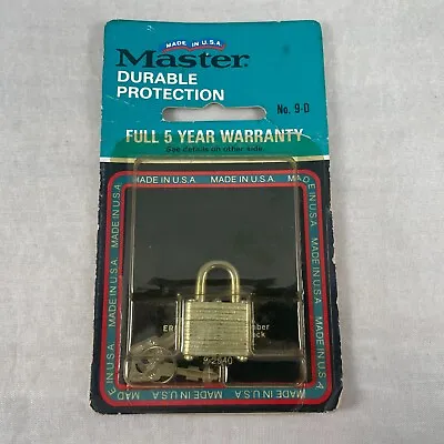 Vintage Master Laminated Mini Padlock #9-D For Luggage Jewelry Boxes Brief Cases • $16.99