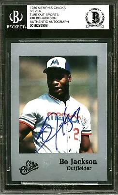 1986 Bo Jackson Memphis Chicks Signed Rookie Card Rc #10 Bgs Authentic Auto • $169