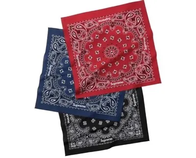 Supreme X Hav-A-Hank Bandanas (Pack Of 3) Brand New - Black Blue And Red • $34.99