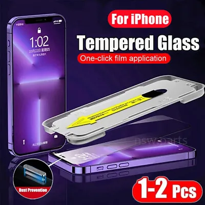 $6.95 • Buy Tempered Glass Screen Protector For IPhone 14 13 12 11 Pro XS Max XR 8 7 Plus