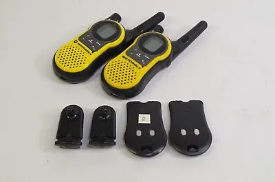 2X Motorola TALKABOUT Radio MH230TPR Yellow Two Way Radios No Accessories WClips • $34.95